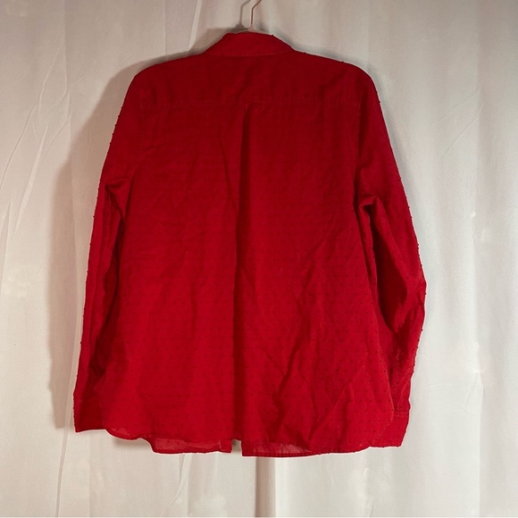 Talbots red long sleeve tuxedo type shirt women 16‎ roll up sleeves with buttons - Picture 3 of 7